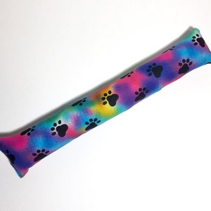Rainbow Tie Dye Paw Print Fabric Kick Stick Catnip Cat Toy, Kicker Gift