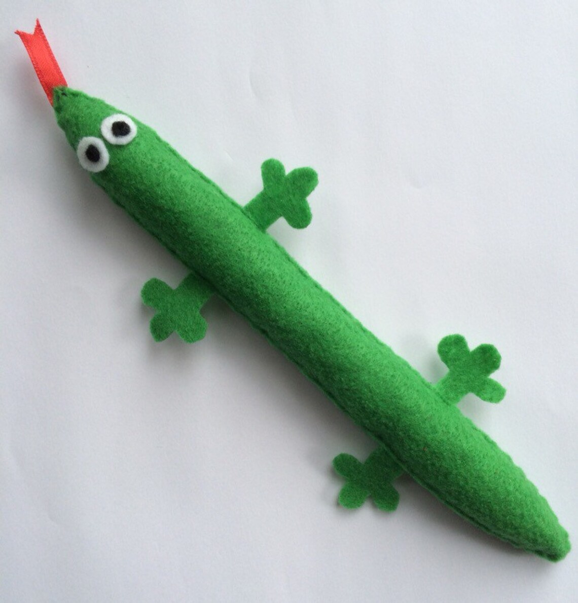 Felt Green Lizard Kick Stick Catnip Cat Toy Handmade Etsy