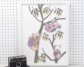 Koala Family Nursery Print