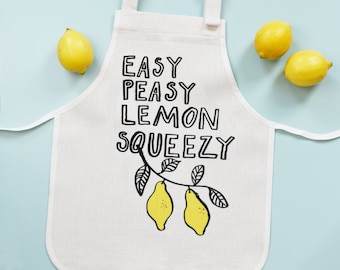 Easy Peasy Lemon Squeezy Apron - Children's Gift - Little Chef Gift - Animals - Children's Gift