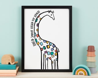 Hold Your Head Up High Giraffe Print