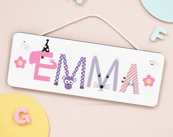 Name door sign - personalised - childrens room - unisex - girls room - boys room - kids room decor - door plaque