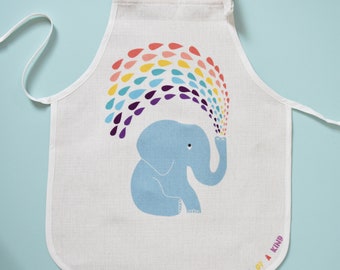 Rainbow Elephant Apron - Children's Gift - Little Chef Gift - Animals - Cute