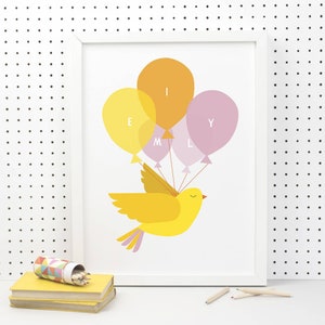 Flying Bird Personalised Name Print