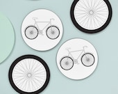 Bicycle coasters - bike coasters - set of four coasters - gift for cyclists -cycling - cycling gifts - bike - monochrome homeware