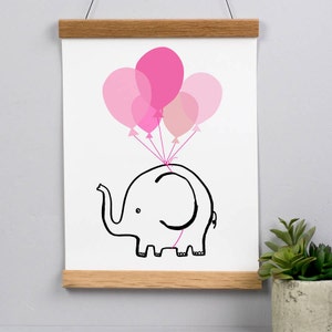 Elefant Print fliegender Elefant Luftballons 1. Geburtstagsgeschenk inspirierender Druck Kinder personalisierter Druck 1. Geburtstag Bild 4