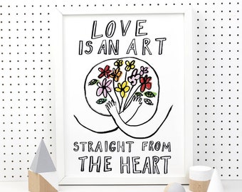Love is an art typographic print