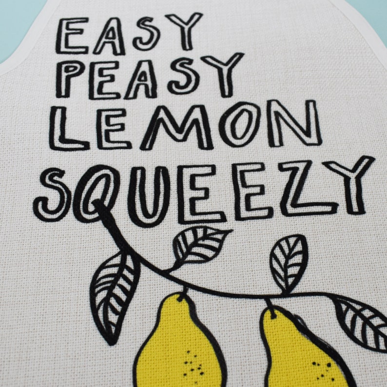 Easy Peasy Lemon Squeezy Apron Children's Gift Little Chef Gift Animals Children's Gift image 2