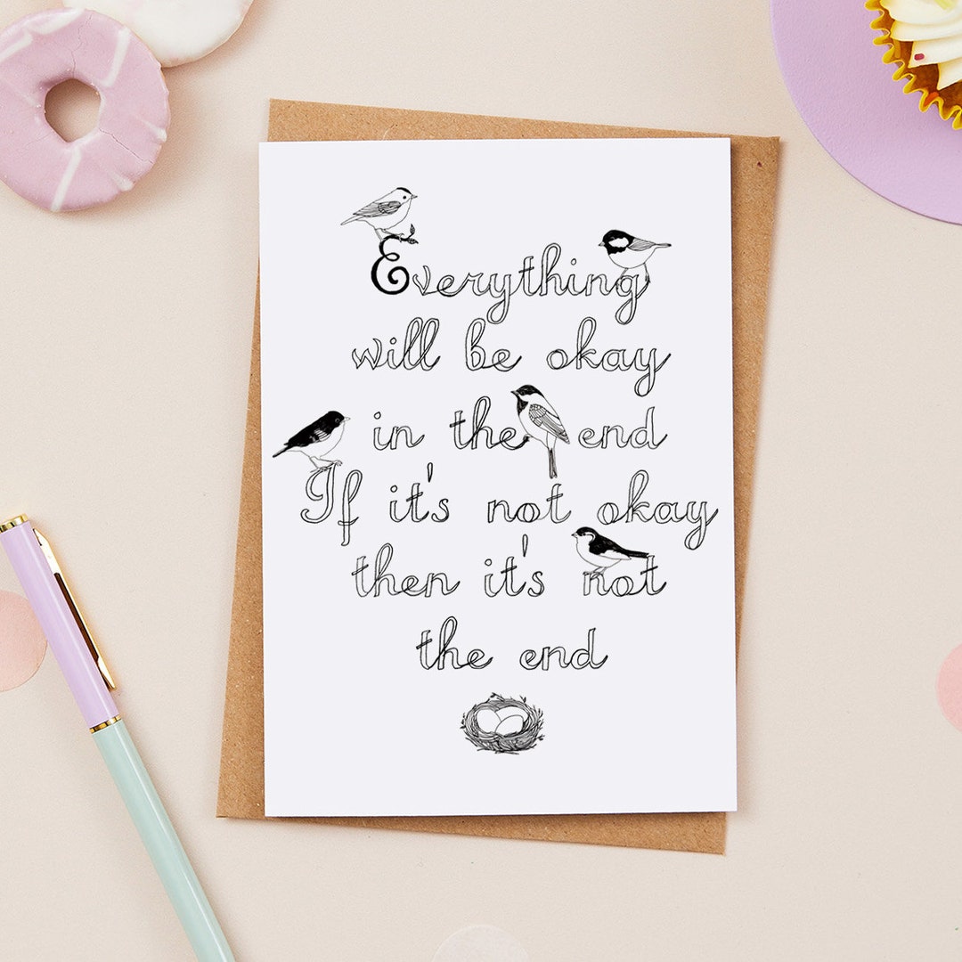 Everything Will Be Okay Card - Greeting Card - Blank Cards - Good Luck ...