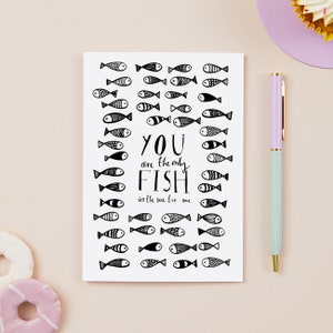 Vous êtes le seul poisson pour moi - poisson dans la mer - carte romantique - carte de Saint-Valentin - carte d’amour - carte drôle - saint-valentin