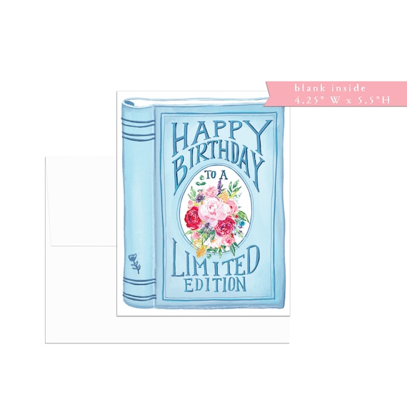 Happy Birthday card, book cover, book lover, single or set, folded, birthday greeting card, friendship, friend birthday, typography Happy Birthday card, book cover, book lover, single or set, folded, birthday greeting card, friendship, friend birthday, typography