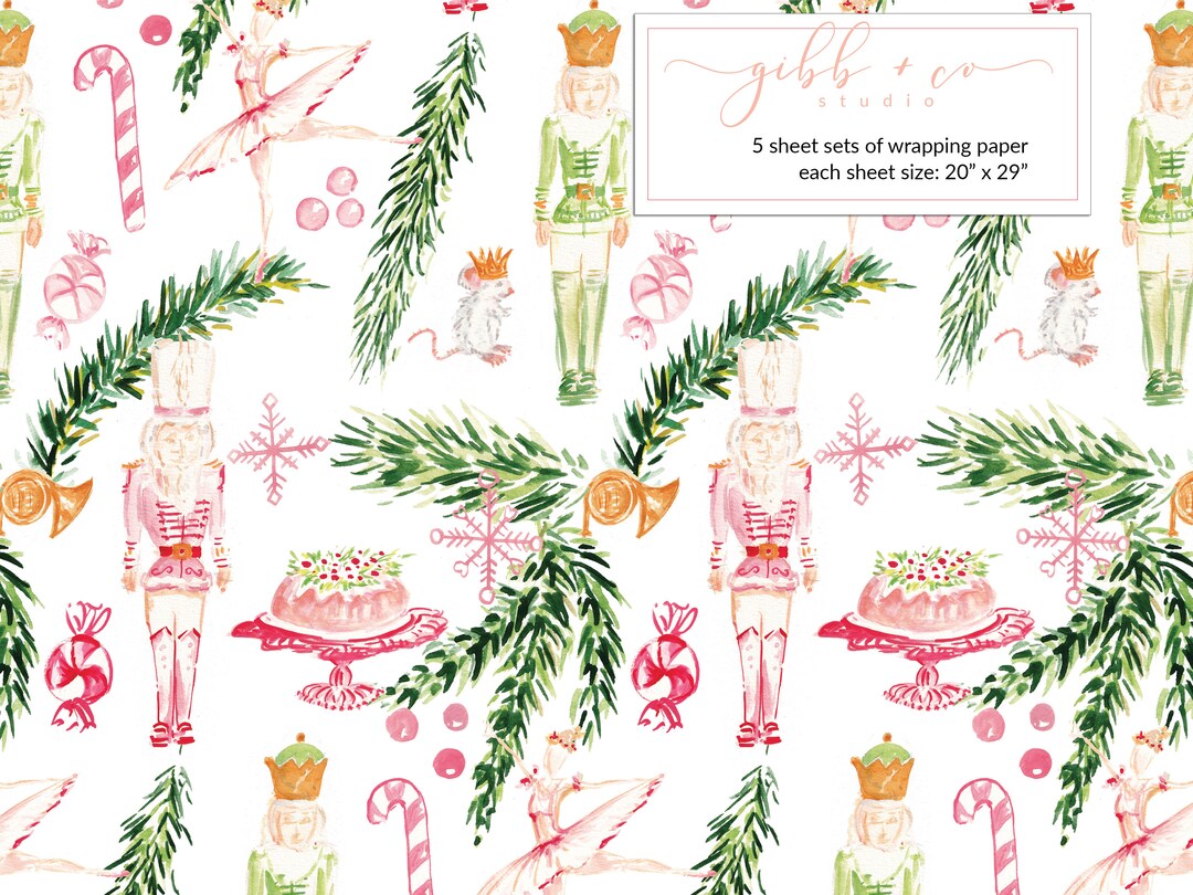 Nutcracker Christmas Wrapping Paper, Nutcracker Christmas Gift Wrap