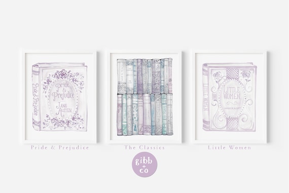 Literary Art Print Illustrated Book Cover Home Office - Etsy