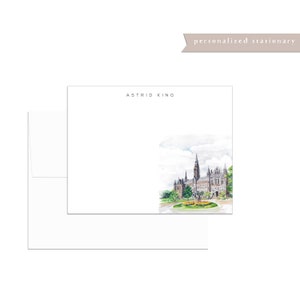 Georgetown, Healy Hall, personalized stationery, watercolor, printed art, gift for, feminine, illustration, architecture, graduation gift
