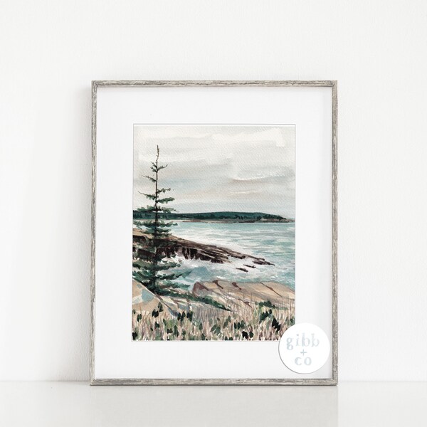 Maine Coast Painting Etsy