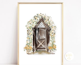 Door, Architecture art print, architecture lover, gothic door, dutch door, art print, whimsical, watercolor, wall decor, neutral art prints