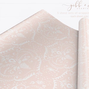 Damask Bloom Wedding Anniversary Gift Wrap Wrapping Paper 15ft Roll