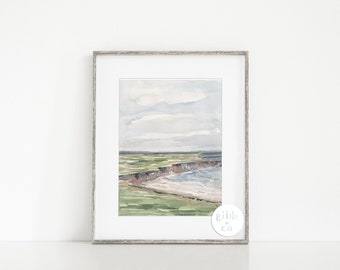 Coastal art print, Ireland, Irish Coast, art print, natural, nature, landscape, art print, watercolor, wall decor, landscape wall decor