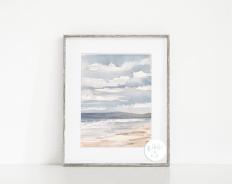 Coastal art print, Ireland, Irish Coast, art print, natural, nature, landscape, art print, watercolor, wall decor, landscape wall decor