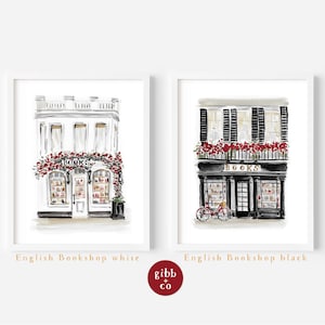 Bookshop, Book lover, art print, architecture lover, art print, whimsical, watercolor, wall decor, neutral art prints, Bookshop series