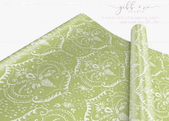 Green and yellow wrapping paper sheets