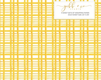 Papel de regalo a cuadros amarillos, boda, fiesta, Positano, cumpleaños, papel de regalo, amarillo, cuadros, amarillo y blanco, papel de regalo, producto de papel