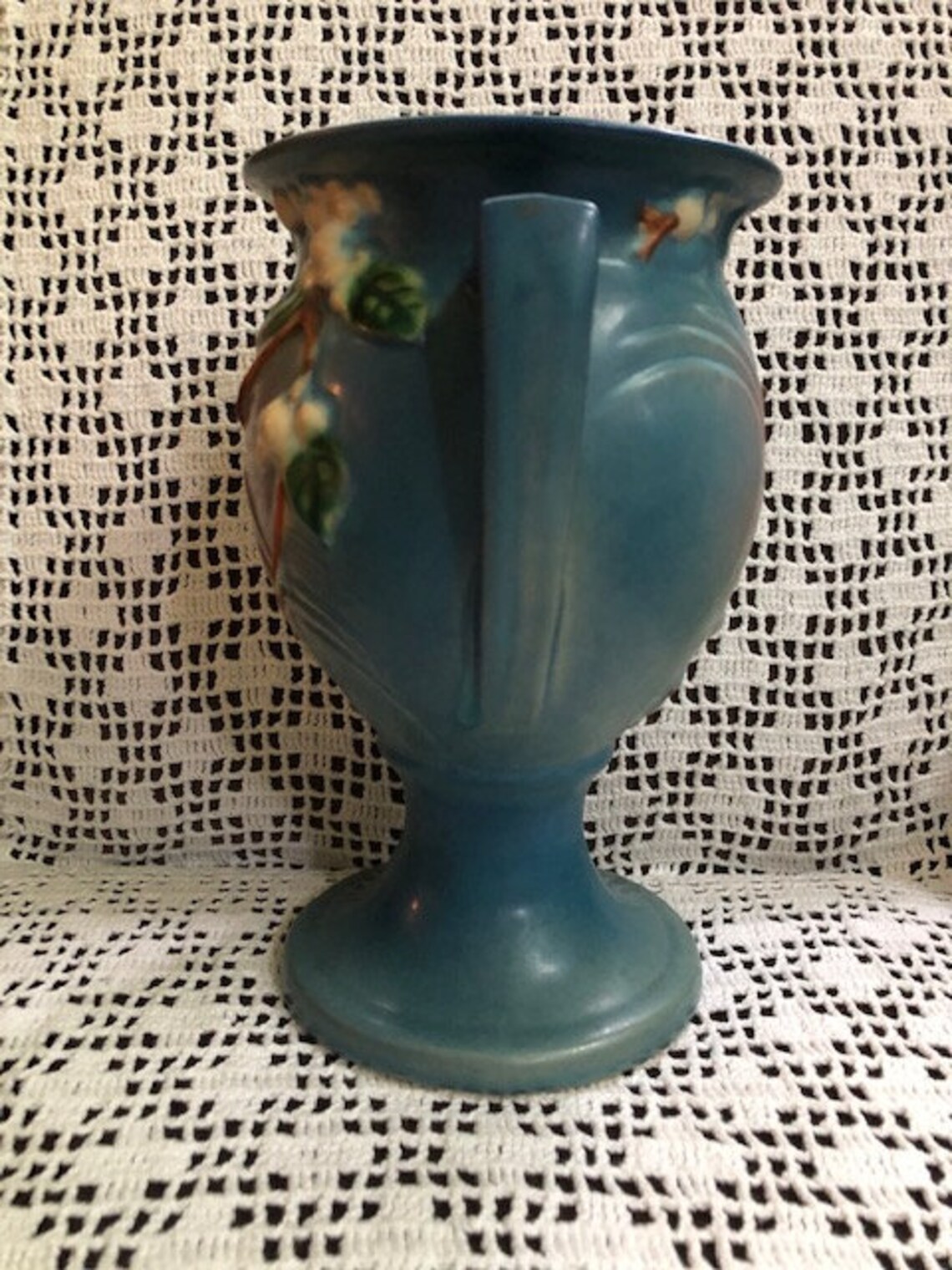 Roseville Pottery Blue Snowberry Vase IUR8 American Art Etsy