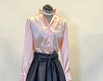 Lapel Collar Satin Blouse