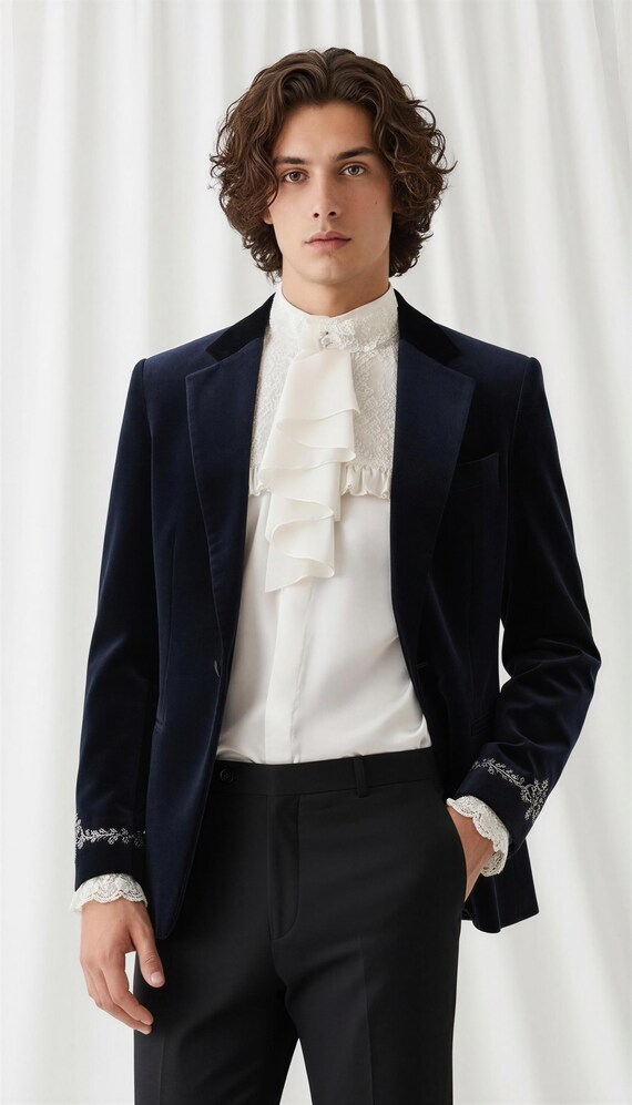 bib dress shirt White lace-bib satin dress shirt