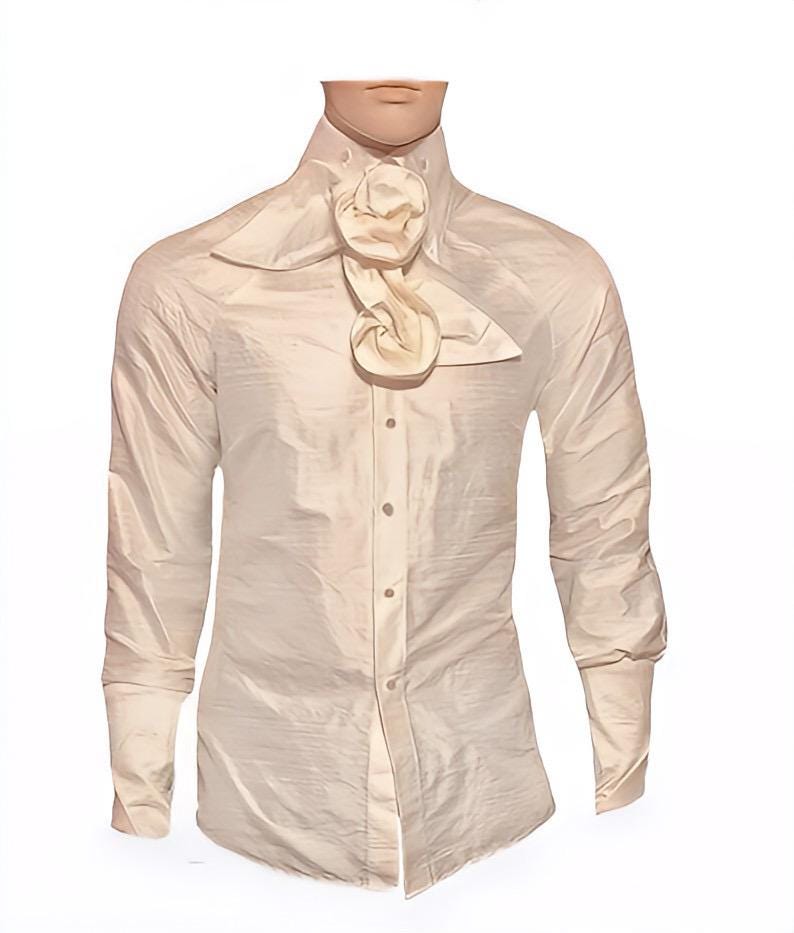 Ivory men's raglan sleeve silk dressy shirt in sizes S M L XL 2XL 3XL