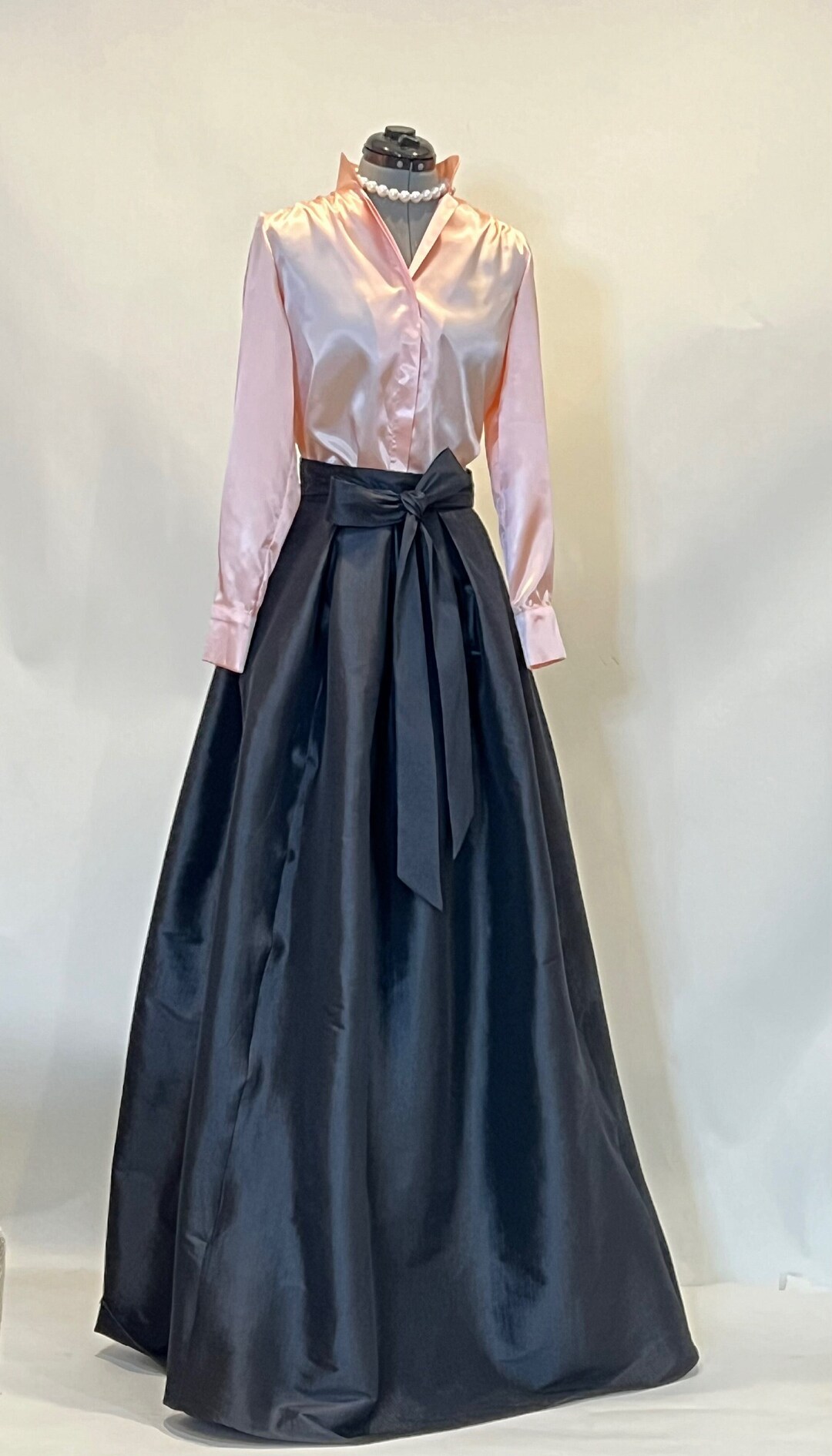 Pleated Taffeta High-Low Skirt main image 0