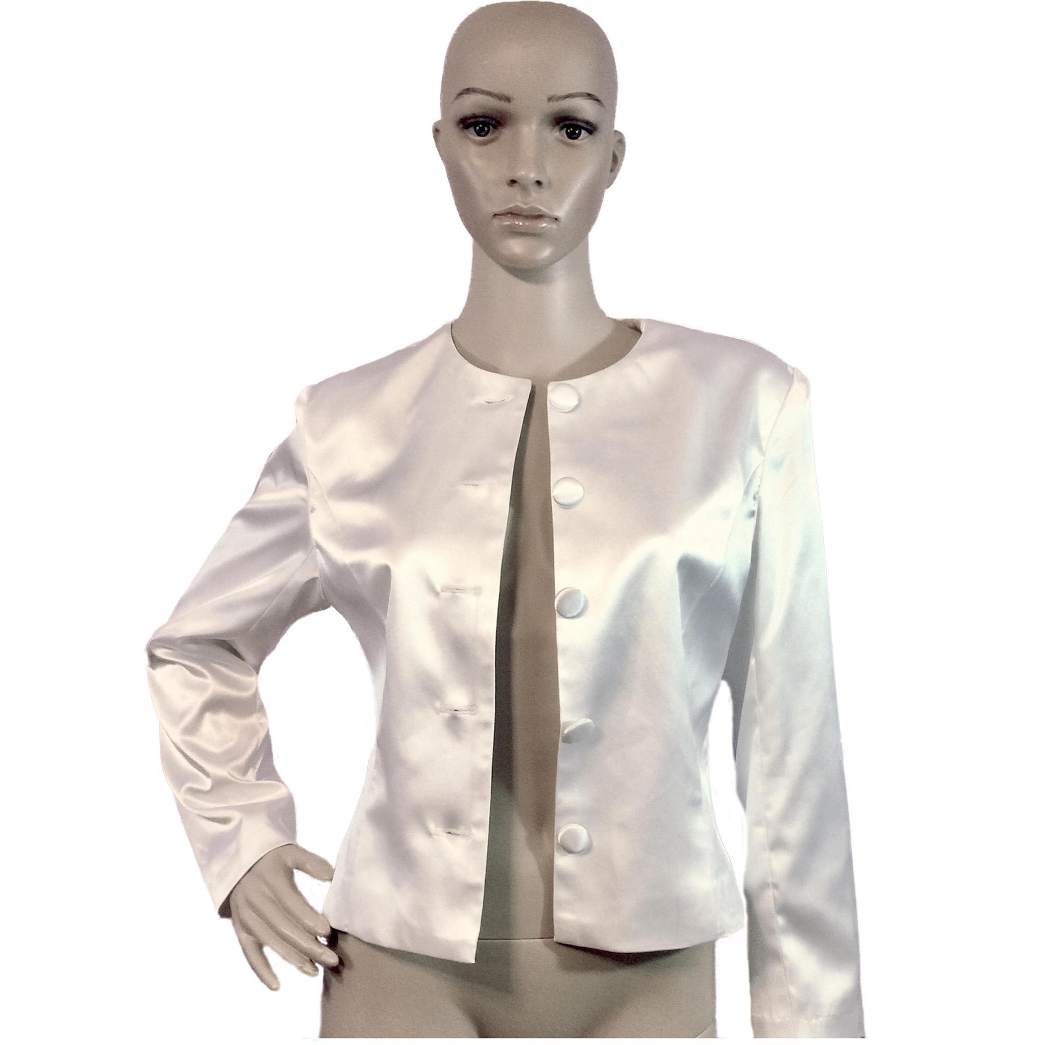 White Satin Evening Jacket in Sizes Women XS S M L XL 2XL 3XL - Etsy