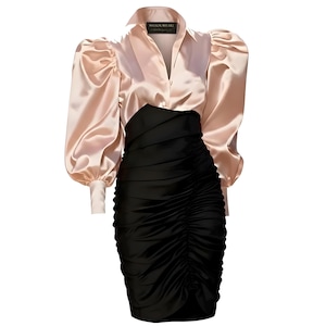 Satin puffy blouse in sizes XS S M L XL 2XL 3XL 4XL image 11
