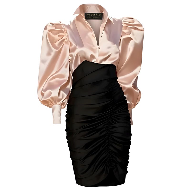 Satin puffy blouse in sizes XS S M L XL 2XL 3XL 4XL image 11
