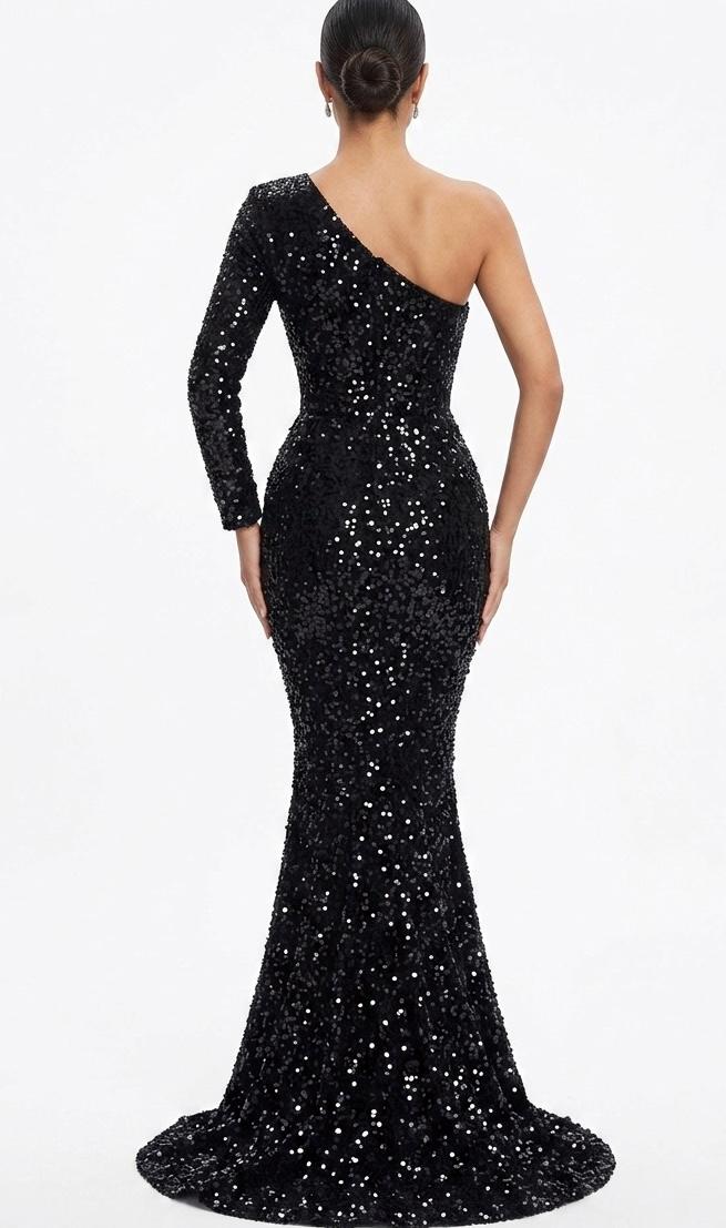 black glitter one piece dress Bellelily