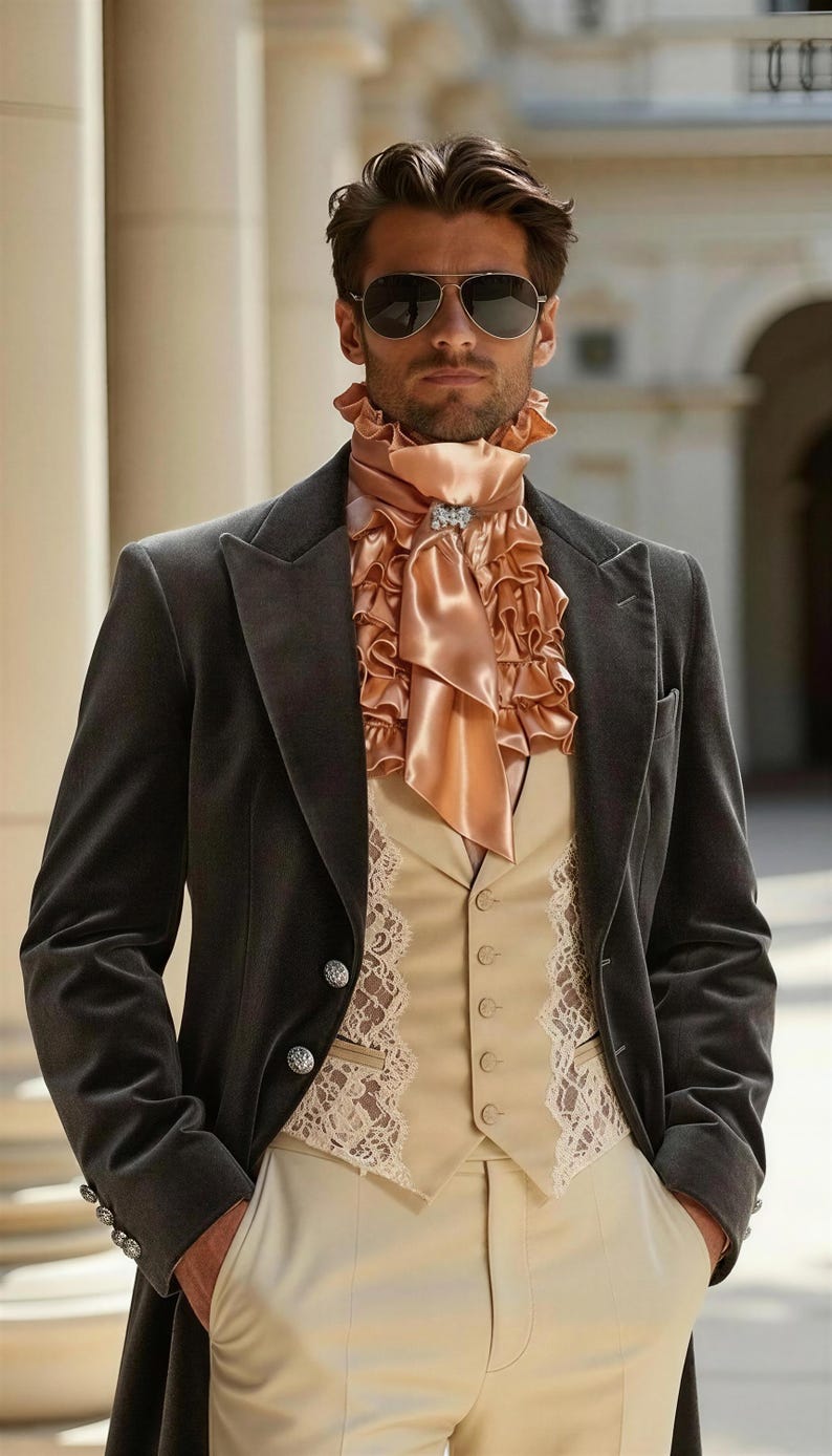 Silk ruffles shirt in men's sizes S M L XL 2XL 3XL image 5