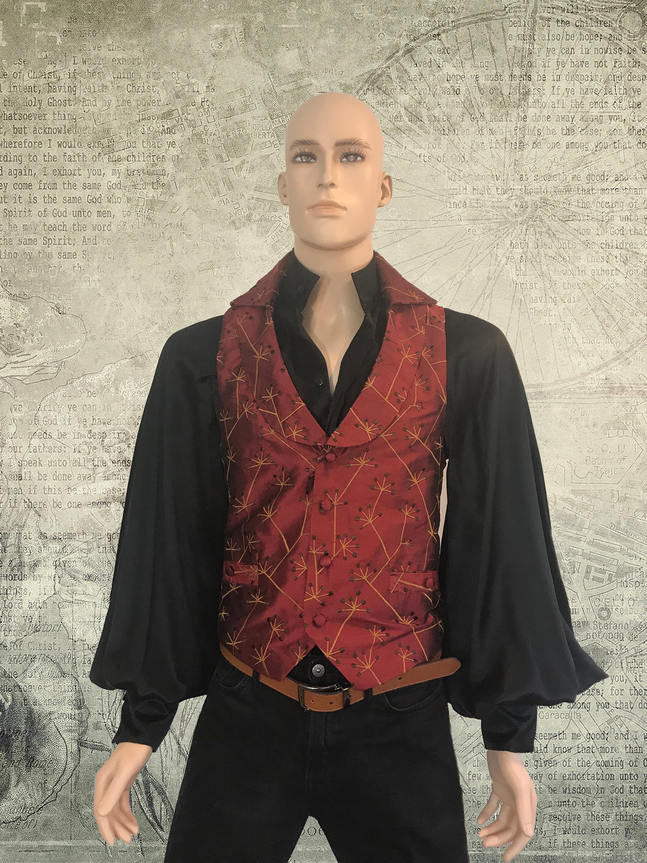 Buy Modern Fit 100 Silk Embroidered Men's Vest English Regency Entire