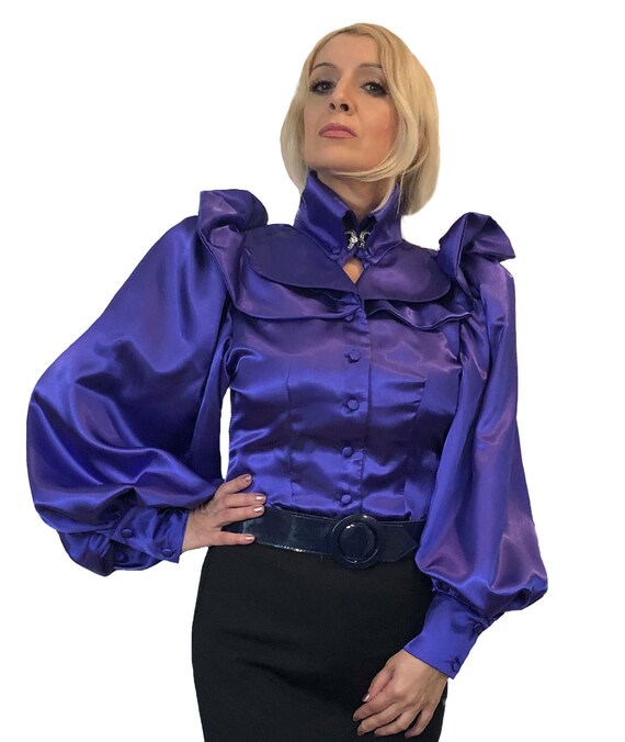 satin fitted blouse