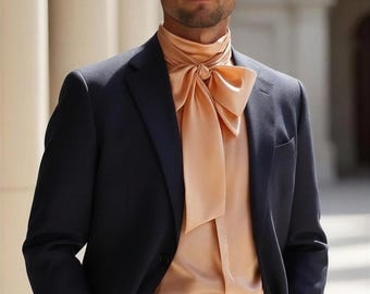 Camisa de seda con cuello de banda para hombre