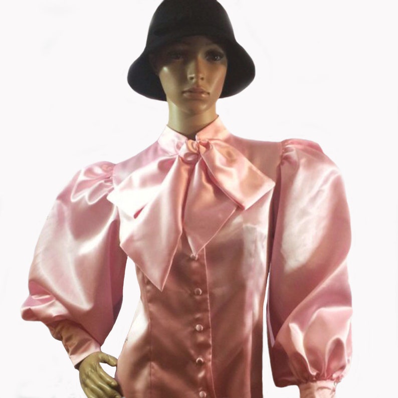 satin tie neck top