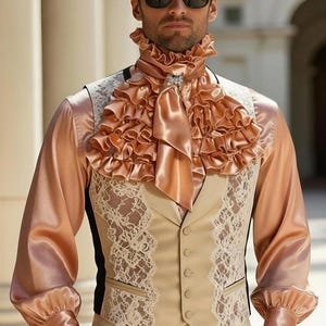 Silk ruffles shirt in men's sizes S M L XL 2XL 3XL image 1