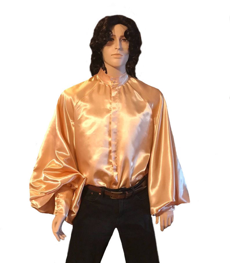 High fashion satin raglan shirt
