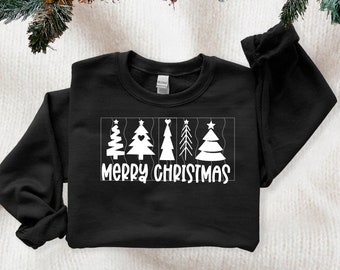 Merry Christmas Sweater | Holiday Sweatshirt | Christmas Sweater Weather | Christmas Tree Sweater | Sweaters for Women | Gifts for her