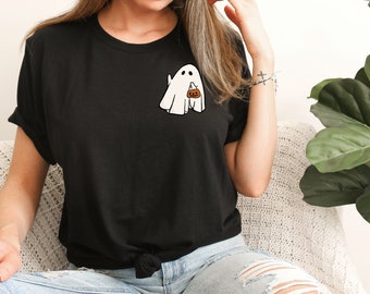 Halloween Shirt | Cute T-Shirt | Cute ghost T-shirt |  Basic tee | Oversized T-shirt | Gifts for Halloween