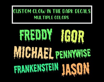 Halloween Glow in the Dark Custom Name Decal | Spooky Name Sticker | Personalized Name Decal | Halloween Name Decals | Custom Name Decal