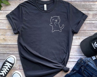 Happy Cat Shirt | Cute T-Shirt | Cute Kitten T-shirt |  Basic tee | Oversized T-shirt | Gifts for Cat Lovers