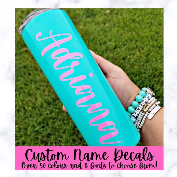 Name Decal | Custom Name Decal | Name Sticker | Personalized Name Decal | Solid Colors Name Decals | Custom Name Sticker