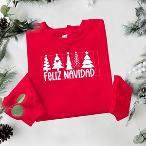 Feliz Navidad Sweater | Holiday Sweatshirt | Navidad Sweater Weather | Christmas Tree Sweater | Sweaters for Women | Gifts for her
