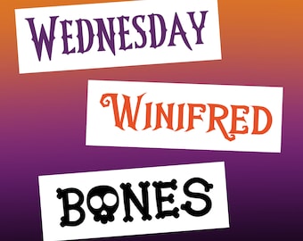 Halloween Font Custom Name Decal | Spooky Name Sticker | Halloween Name Decals | Halloween Bucket Decal | Pumpkin Decal