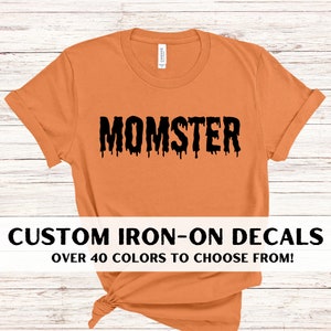 Halloween Iron-On Decal | Spooky Name Iron On | Personalized Name Decal | Mama decal | Custom Iron on decal | tshirt Iron on Decal